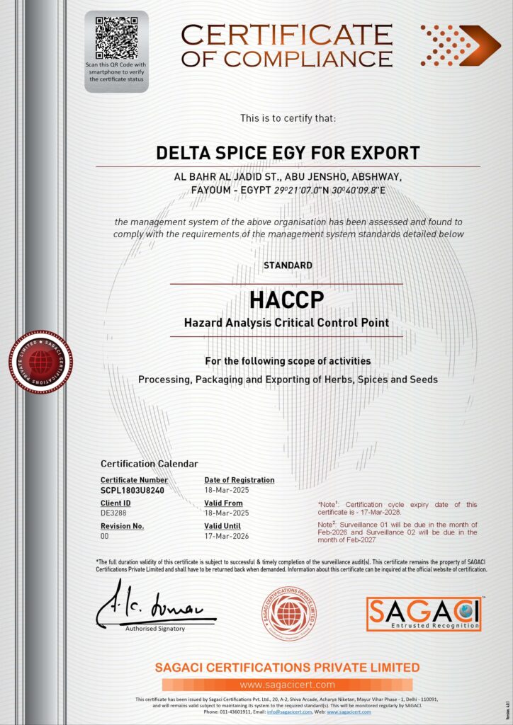certificate HACCP